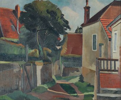 Louis NEILLOT, 1898 -1973 Vieille rue à Billy, 1927 Huile sur toile, signée et datée...