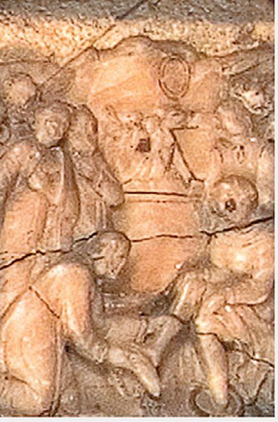 null Albâtre rectangulaire de Malines sculpté en haut relief. Le christ à genoux...