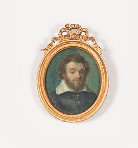 Attribué à Alessandro ALLORI (1535 - 1607) Portrait d'homme au col blanc Cuivre de...