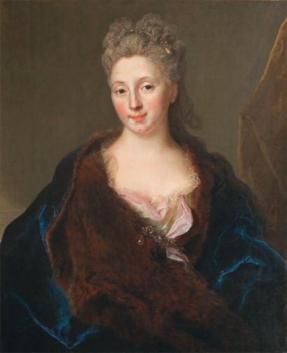 OUDRY Jean -Baptiste (Attribué à) (Paris 1686 -Beauvais 1755) Portrait d'une femme...