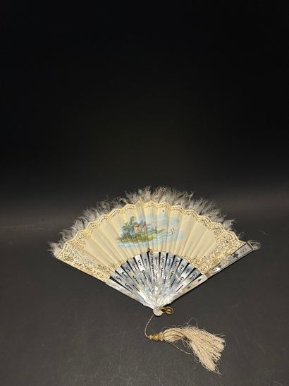 null Two fans, Europe, circa 1850
*The first, a double sheet of lithographed paper...