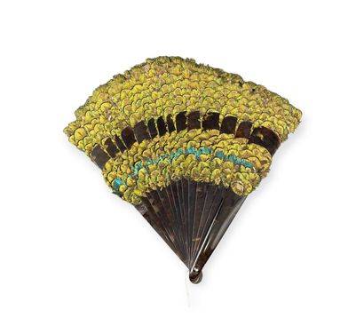 null Peacock feathers, Europe, circa 1890
Brown tortoiseshell fan decorated with...
