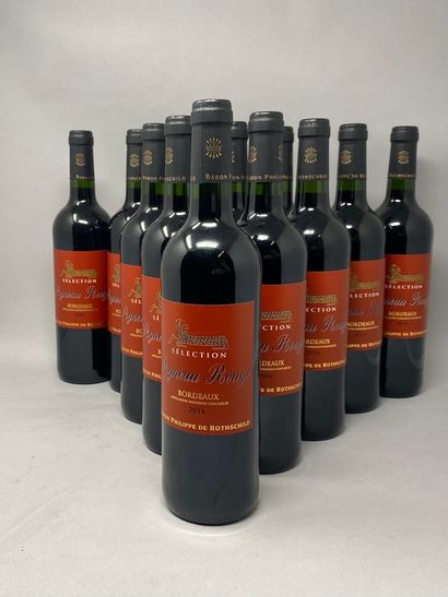 12	 bouteilles 	SELECTION 	Agneau Rouge 	Bordeaux...