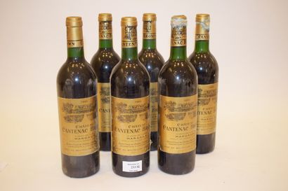 6 bouteilles CH. CANTENAC-BROWN, 3° cru Margaux...