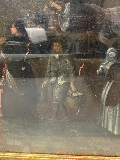 null ECOLE FRANÇAISE, dernier tiers du XVIIe siècle 
Scène de justice devant le tribunal...