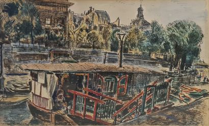 null TCHERNIAWSKY Charles (1900-1976)
Peniches sur la Seine, 1940
Encre et aquarelle...