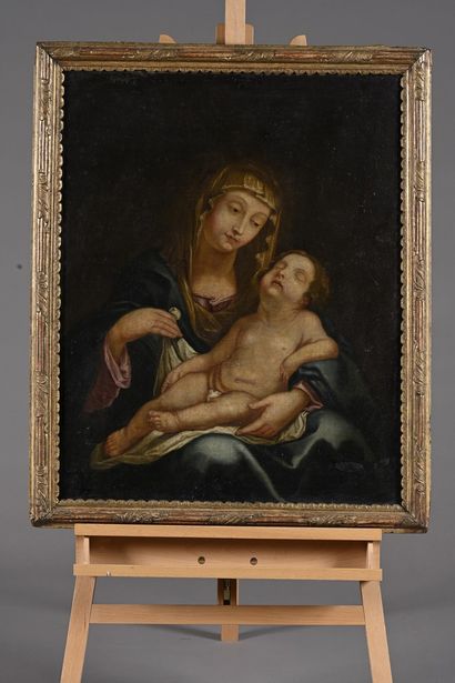 null ECOLE FRANCAISE XVIIIème siècle

La Vierge à l'enfant endormie 
Huile sur toile...