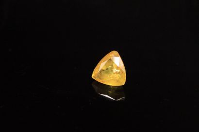 Yellow trillion sapphire on paper. 
Weight:...