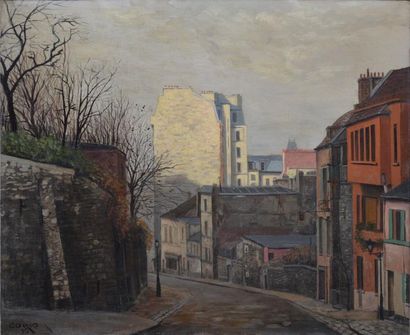 CARIO Louis, 1889-1941 Rue Lepic, Montmartre, 1936 Huile sur toile, signée et datée...