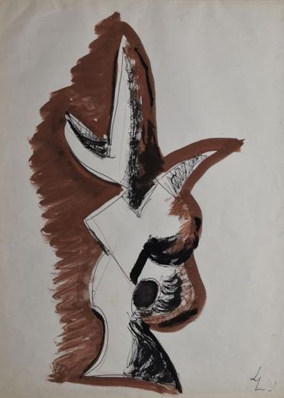 LATAPIE Louis, 1891-1972 Projet pour une céramique, circa 1951 Plume, encre noire...