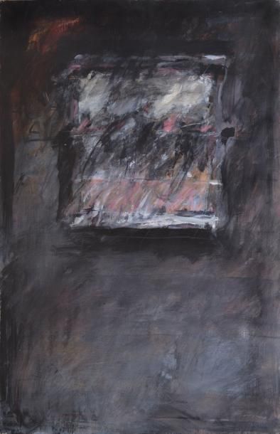 REIMPRÉ Thibault de, né en 1949 Sans titre noir et rose Peinture sur toile, signée...