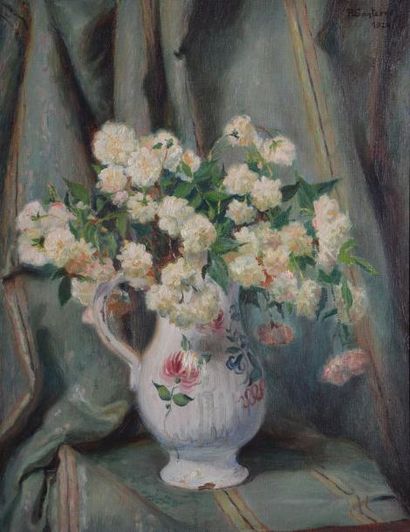 SANTERNE Robert, 1903-1983 Bouquet blanc, 1924 Huile sur toile, signée et datée en...