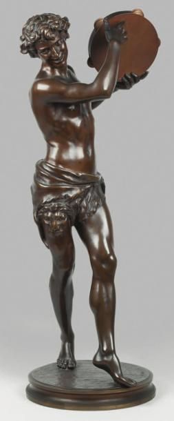 SANSON Justin Chrysostome, 1833 -1910 Le Danseur de Saltarelle, Rome Bronze à patine...