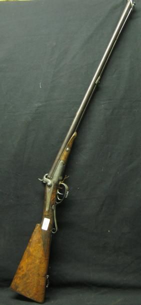 null Beau fusil de chasse à broche, calibre 20. Canons bronze tabac. Bois choisi....