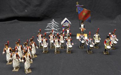 null CBG 1er Empire: Sapeurs et Tambours de la Garde au défilé avec Drapeau (19 ...