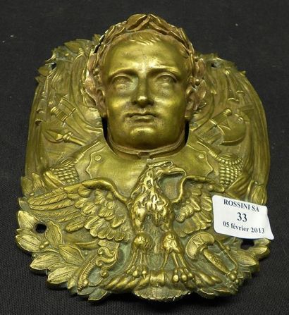 null Coin de billard en bronze figurant l'Empereur entouré de symboles napoléoni...