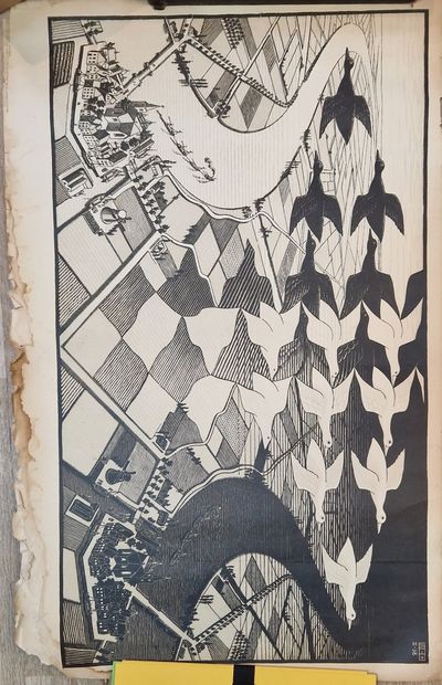 null ESCHER Maurits Cornelis, d'après 
Jour et nuit, II 1938
Estampe, monogrammée...