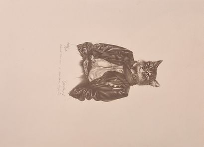 null COUDRAY Jérôme (1956-2013)
The cat 
Sérigraphie en noir sur papier, 199/200,...