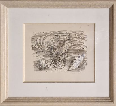 null DUFY Raoul (1877-1953) 
Petit cheval marin
Lithographie en noir, 8/150, signée...