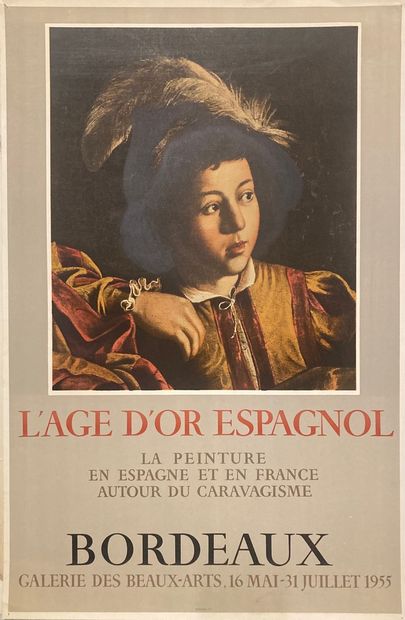  CARAVAGE	
Affiche,	Mourlot, autour du Caravagisme, 1955.	
49 x 74	 cm. Gazette Drouot