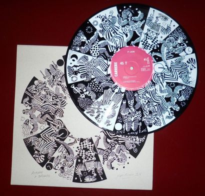 null RIVAIS Yak
Silkscreen on 33 rpm vinyl, signed, numbered on 55 copies, the cardboard...