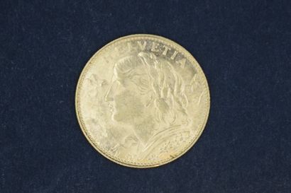 Pièce en or de 10 francs Helvetia (1913 B)
TTB...