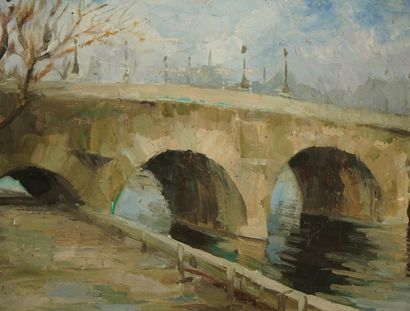 null TALWINSKI Igor (1907-1983)
Le pont Neuf, Paris 
Huile sur isorel 
Non signé...
