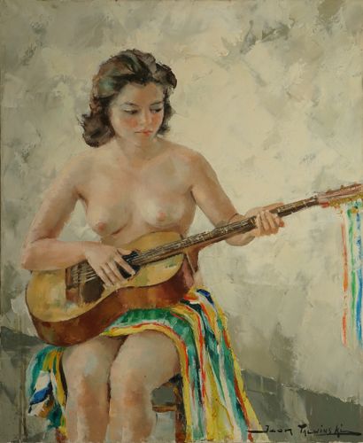 null TALWINSKI Igor (1907-1983)
Nu à la guitare
Huile sur toile (petite tache)
Signée...