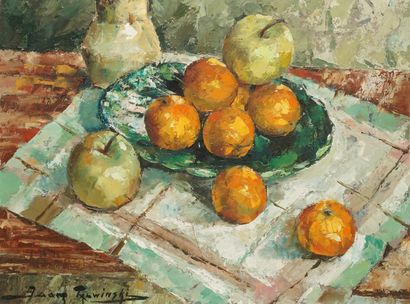 null TALWINSKI Igor (1907-1983)
Assiette de fruits 
Huile sur isorel 
Signé en bas...