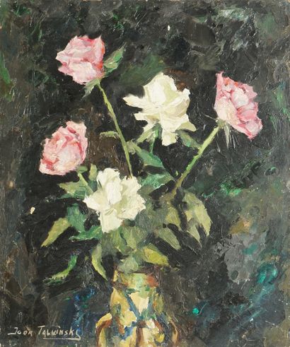 null TALWINSKI Igor (1907-1983)
Roses blanches et roses 
Huile sur isorel (petits...
