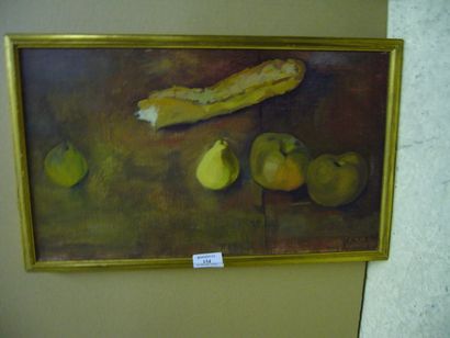 KEOGH Tom, 1921-1980 Nature morte, huile sur toile, signée en bas à droite, 27x46,5...
