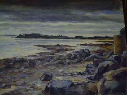 ZENOBEL Pierre (1905-1996) Ile de Bréhat, 1972/73, huile sur toile, signée en bas...