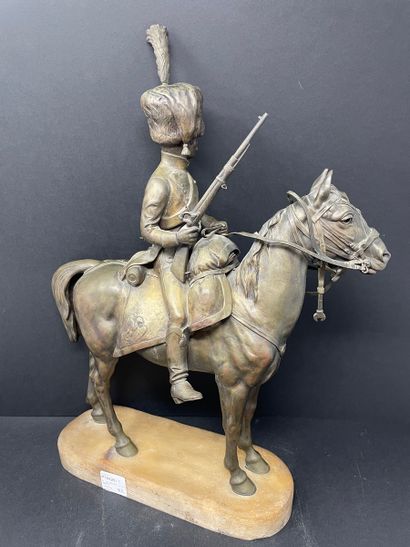 null A. de GERICKE (XIX-XXème siècle)
"En Vedette"
Chasseur à cheval de la Garde...