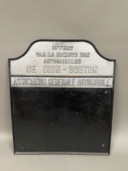 null OBJET PUBLICITAIRE
DE DION BOUTON - ASSOCIATION GENERALE AUTOMOBILE
Rare plaque...