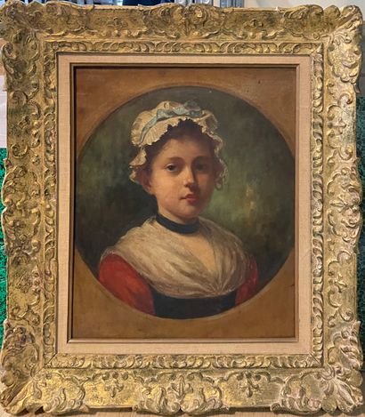 null TRIBOUT Louis (XIX-XX)
Jeune femme à la coiffe, 
huile sur toile, signé en bas...