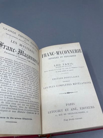 null Léo Taxil, trois ouvrages reliés:
- "Confessions d'un ex-Libre-Penseur", à Paris...
