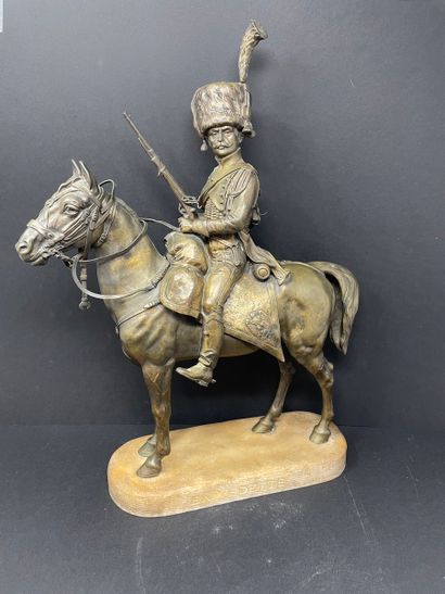 null A. de GERICKE (XIX-XXème siècle)
"En Vedette"
Chasseur à cheval de la Garde...