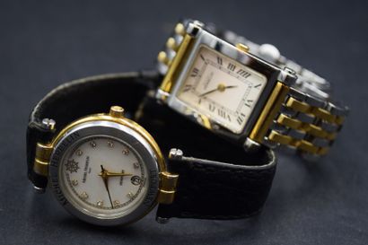 null MICHEL HERBELIN
Lot de deux montres de dame, une modèle New Port à cadran de...