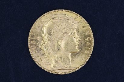 Pièce en or de 20 Francs au Coq (1907).
Poids...