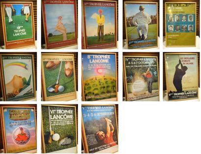 null TROPHE LANCOME 13 Affiches de 1970 à 1982 - 2° Edition - 50 x 75 encadrées