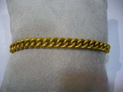 null bracelet, maillons gourmettes françaises. or jaune. 6g.