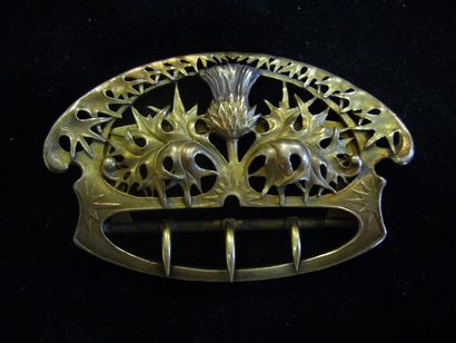 null boucle de ceinture décor "aux chardons" vermeil époque art nouveau 45g