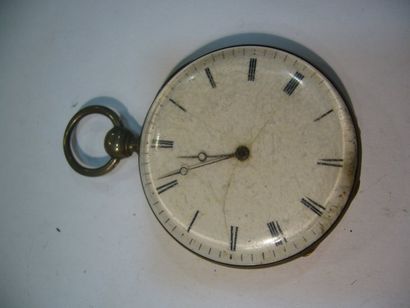 null Montre de poche à clef. chiffres romains (cheveux sur le cadran). au revers:...