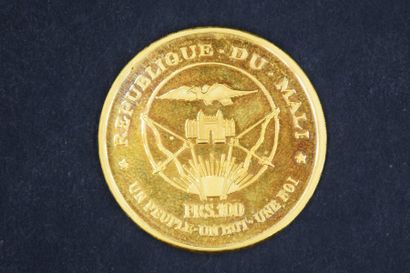 null République du Mali
Pièce commémorative en or (900/1000°) de 100 francs, à l'effigie...