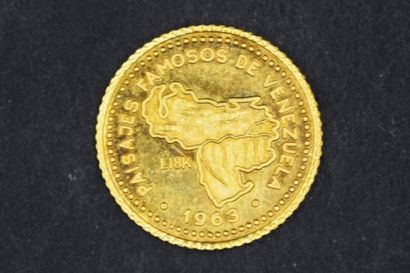 null Venezuela
Médaille commémorative en or 18k (750/1000°) figurant sur l'avers...