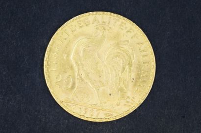 null Pièce en or de 20 Francs au Coq (1907)
TB à TTB
Poids.: 6.45g