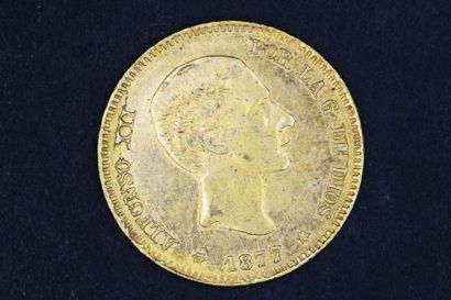 null Une pièce en or de 25 pesetas Alphonse XII - 1877 -

Poids : 8,06 g.