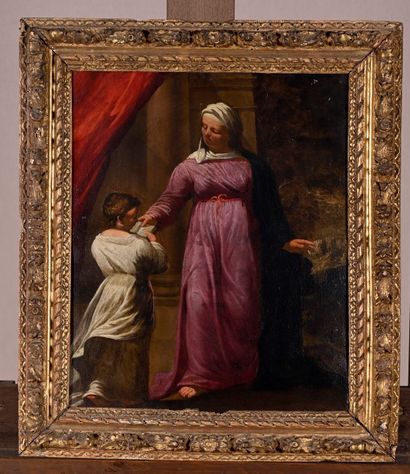 null ECOLE ITALIENNE du XVIIème siècle				

L'éducation de la Vierge par Sainte Anne
Huile...