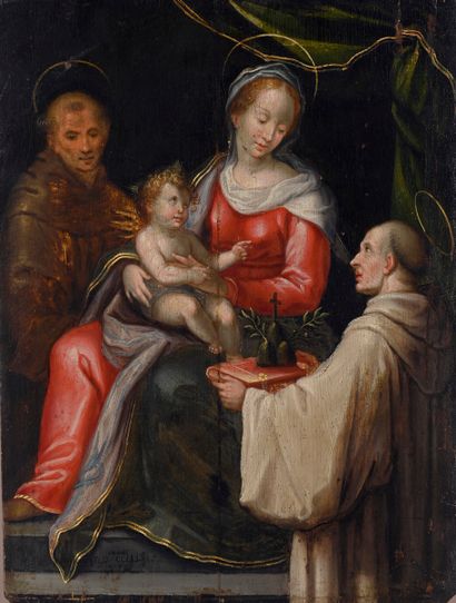 null ECOLE FLAMANDE Premier tiers du XVIIème siècle		

La Vierge et l'Enfant Jésus...