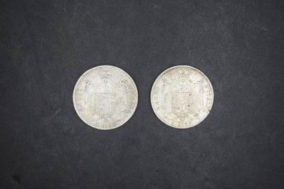 null NAPOLEON I - ROI D'ITALIE
Lot de 2 pièces de 5 lires 1811 Milan
L.M.N = 860
TB...